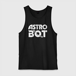 Майка мужская хлопок Astro bot logo, цвет: черный