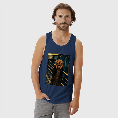 Мужская майка Бобер курва крик / Тёмно-синий – фото 3