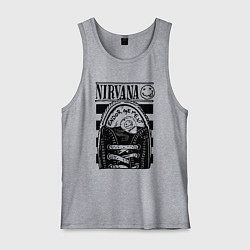 Майка мужская хлопок Nirvana grunge rock, цвет: меланж