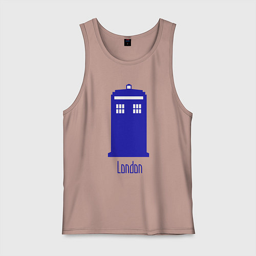 Мужская майка Tardis - London / Пыльно-розовый – фото 1