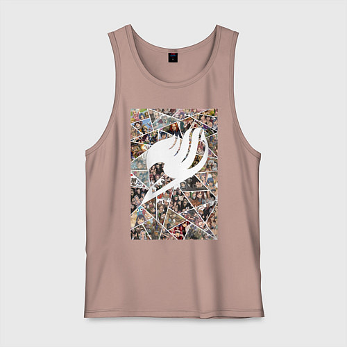 Мужская майка Хвост Феи Нацу Драгнил Эрза Скарлет коллаж / Пыльно-розовый – фото 1