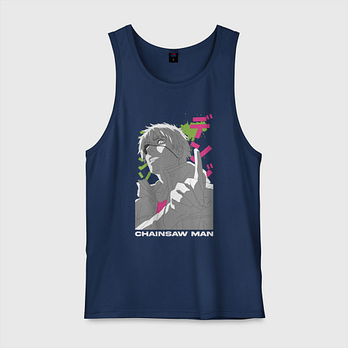 Мужская майка Человек-бензопила Денджи Denji / Тёмно-синий – фото 1