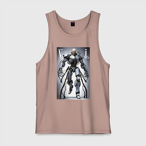 Мужская майка Cyber Lenin - armor on suction cups / Пыльно-розовый – фото 1