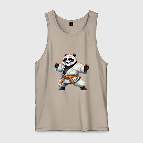 Мужская майка Кунгфу панда По каратист / Миндальный – фото 1