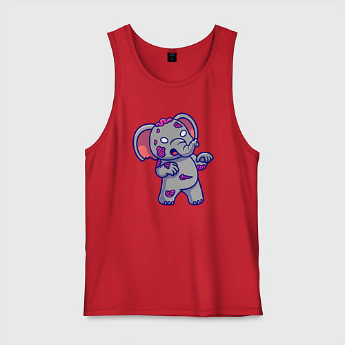 Мужская майка Слонёнок зомби / Красный – фото 1