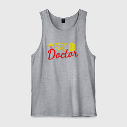 Майка мужская хлопок Лучше звоните доктору, цвет: меланж