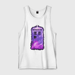 Майка мужская хлопок Violet tardis, цвет: белый