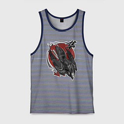 Майка мужская хлопок Suzuki hayabusa, цвет: синяя тельняшка