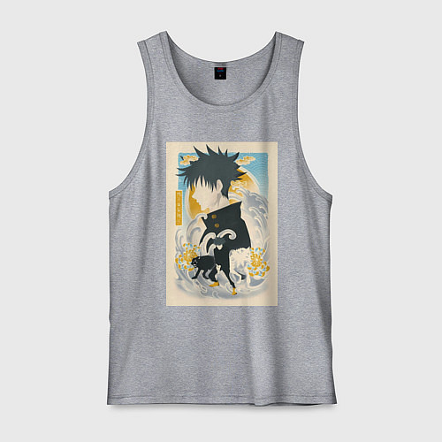 Мужская майка Магическая битва Мэгуми Фусигуро тень / Меланж – фото 1