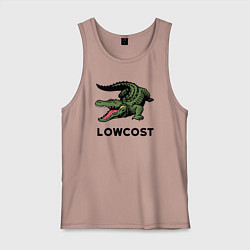 Майка мужская хлопок Крокодил - антибренд, цвет: пыльно-розовый