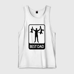 Майка мужская хлопок Best dad, цвет: белый