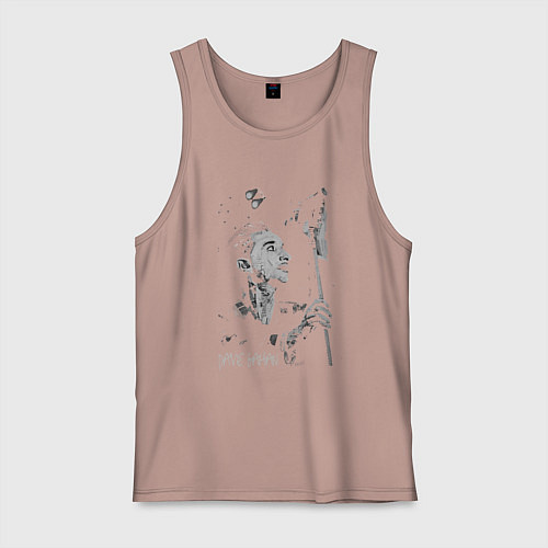 Мужская майка Depeche Mode - Gahan microphone / Пыльно-розовый – фото 1