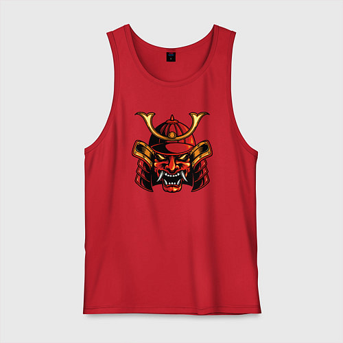 Мужская майка Самурай с клыками / Красный – фото 1