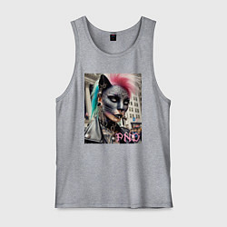 Мужская майка Девушка кошка - панк не умер