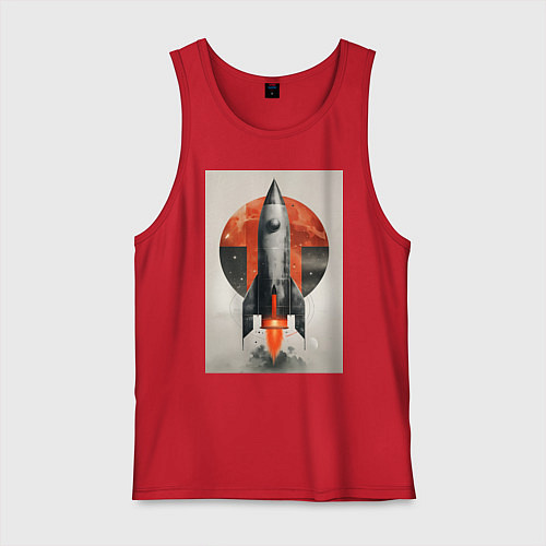 Мужская майка Постер ракеты / Красный – фото 1