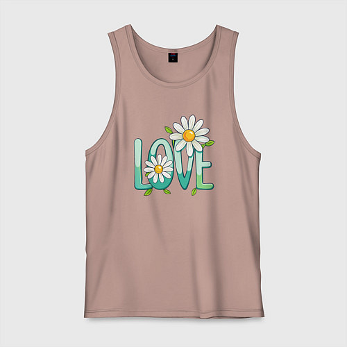Мужская майка Любовь и ромашки / Пыльно-розовый – фото 1