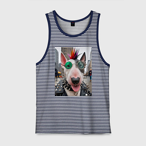 Мужская майка Bully punk musician - ai art fantasy / Синяя тельняшка – фото 1