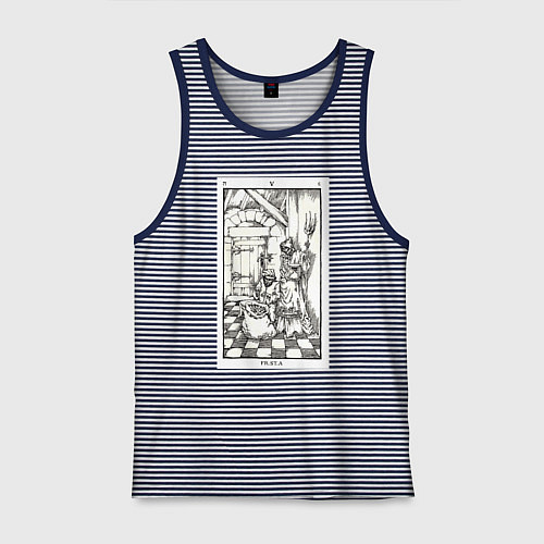 Мужская майка Девятые врата In vain Антихрист AT / Синяя тельняшка – фото 1