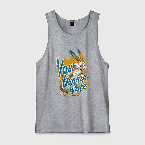 Мужская майка Your bunny wrote sign / Меланж – фото 1