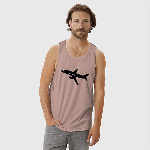 Мужская майка Superjet-100 черный / Пыльно-розовый – фото 3