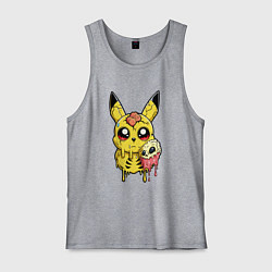 Майка мужская хлопок Пикачу желтый монстр, цвет: меланж