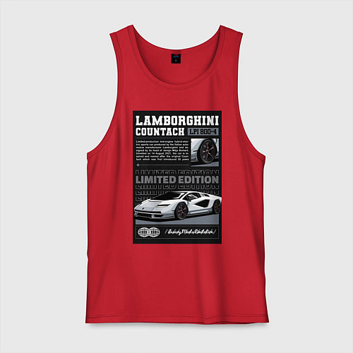 Мужская майка Lamborghini countach / Красный – фото 1