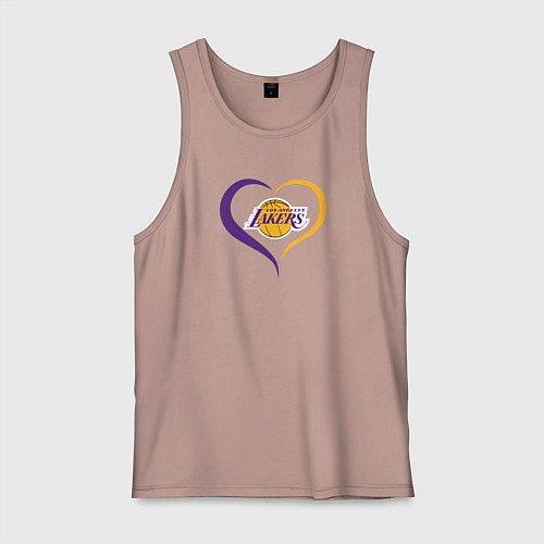Мужская майка LA Lakers в сердце / Пыльно-розовый – фото 1
