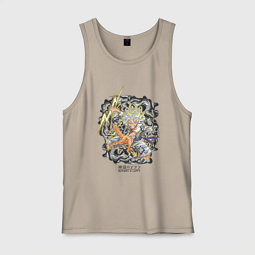 Мужская майка One piece молния Moncey D Luffy / Миндальный – фото 1