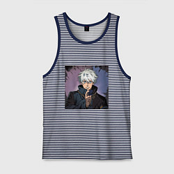 Майка мужская хлопок Годжо, цвет: синяя тельняшка