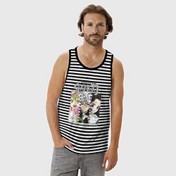 Майка мужская хлопок Клинок рассекающий демонов столпы Митсуи Тенген Ши, цвет: черная тельняшка — фото 2