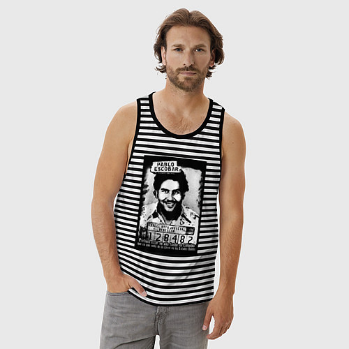 Мужская майка Escobar in the jail / Черная тельняшка – фото 3