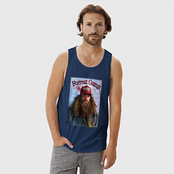 Майка мужская хлопок Форест Гамп - Том Хэнкс, цвет: тёмно-синий — фото 2