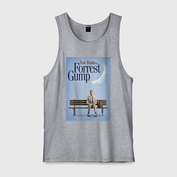 Майка мужская хлопок Forrest Gump - Tom is on the bench, цвет: меланж