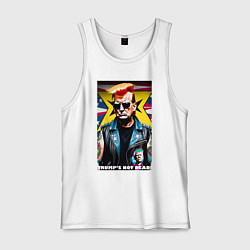 Майка мужская хлопок Trumps not dead - ai punk art, цвет: белый