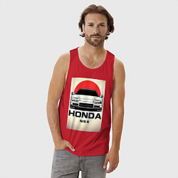Майка мужская хлопок Honda nsx автомобиль, цвет: красный — фото 2