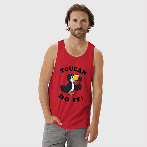 Мужская майка Тукан это сделал / Красный – фото 3