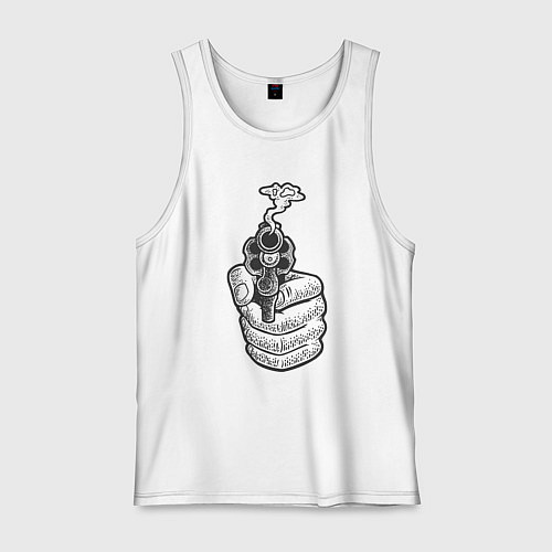 Мужская майка Дымящийся пистолет / Белый – фото 1