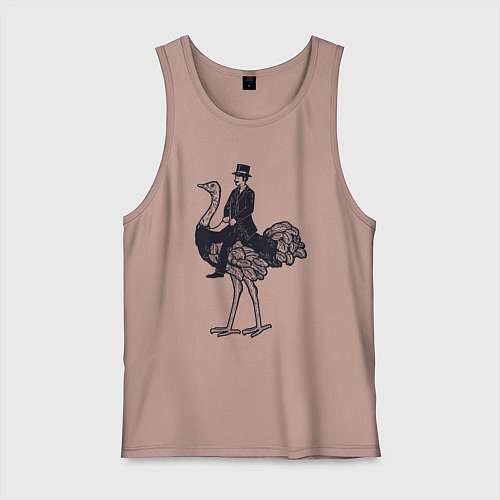 Мужская майка Страус и джентльмен / Пыльно-розовый – фото 1