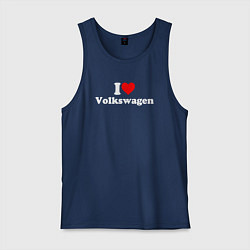 Майка мужская хлопок I love Volkswagen, цвет: тёмно-синий