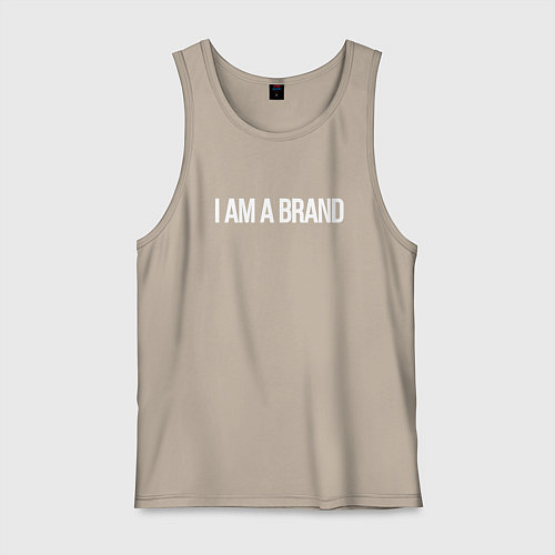 Мужская майка I am a brand / Миндальный – фото 1