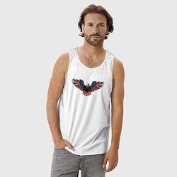 Майка мужская хлопок USA eagle, цвет: белый — фото 2