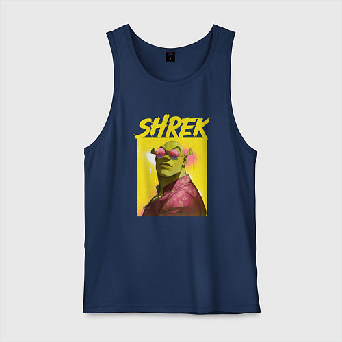 Мужская майка Shrek гигачад / Тёмно-синий – фото 1