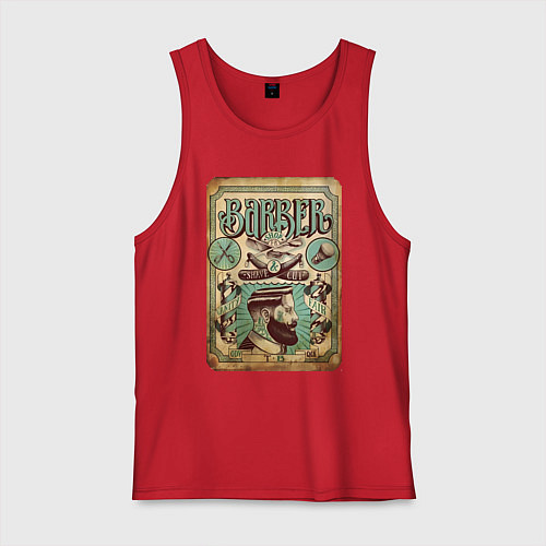 Мужская майка Барбер атрибуты / Красный – фото 1