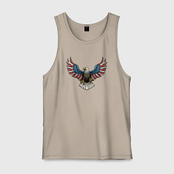 Майка мужская хлопок Eagle - America, цвет: миндальный
