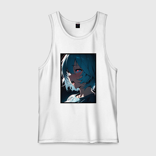 Мужская майка Рей из Евангелион ахегао / Белый – фото 1