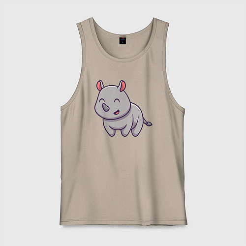 Мужская майка Весёлый носорог / Миндальный – фото 1