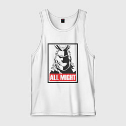 Майка мужская хлопок Моя геройская академия All Might, цвет: белый