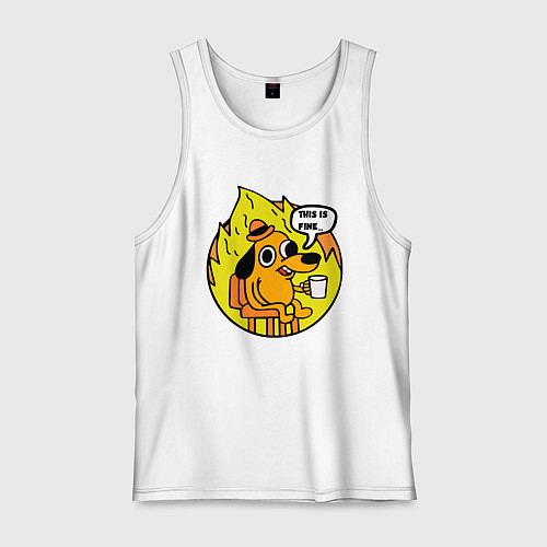 Мужская майка This is fine meme / Белый – фото 1