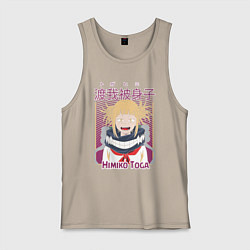 Майка мужская хлопок Моя Геройская академия Химико Того, цвет: миндальный