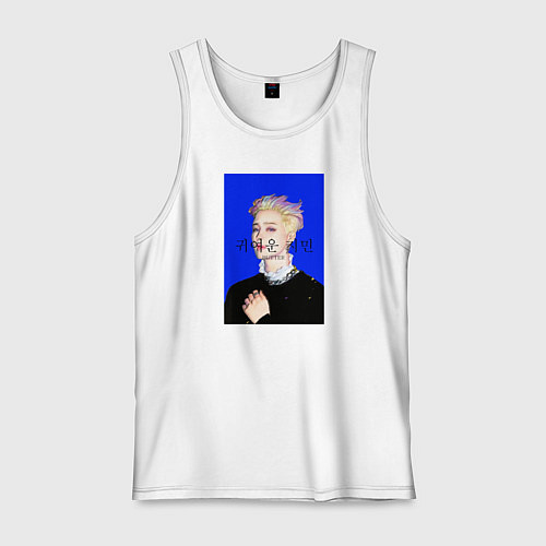 Мужская майка BTS Чимин масло синий / Белый – фото 1